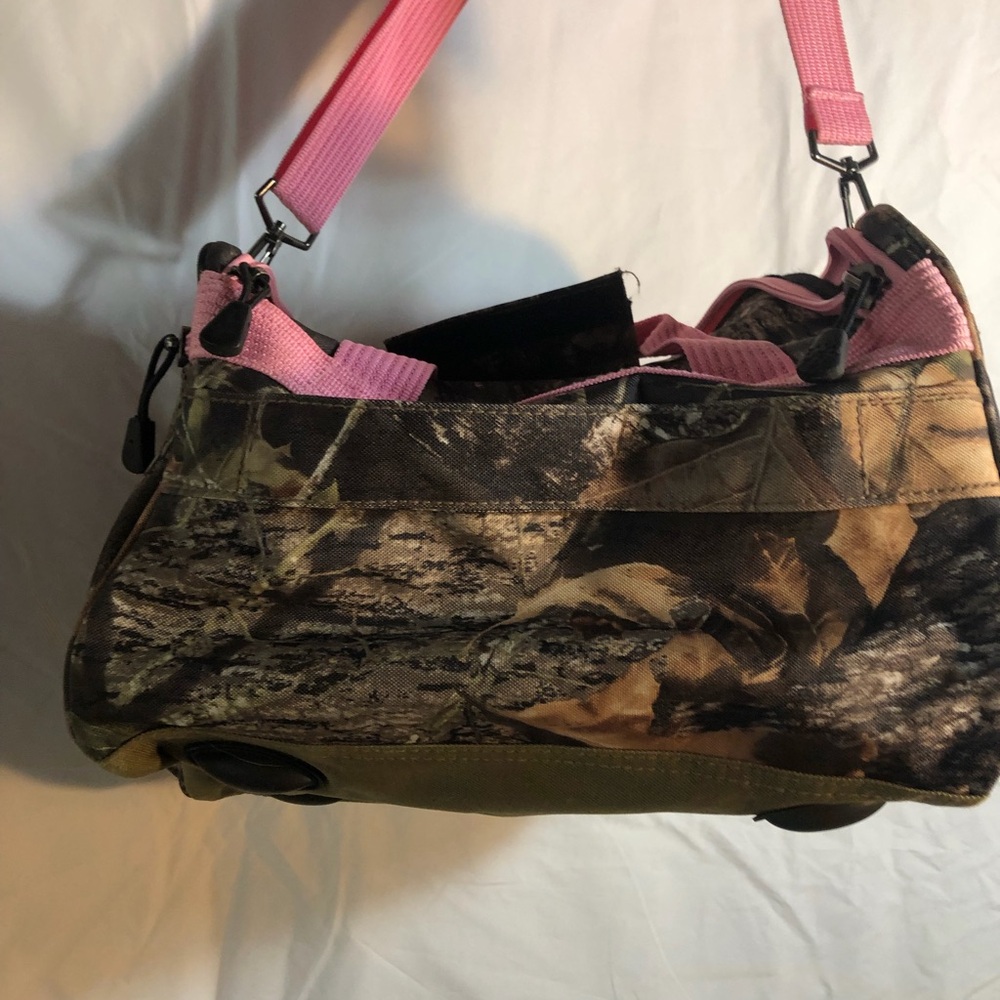 Stylish Camouflage Travel Bag with Pink Accents